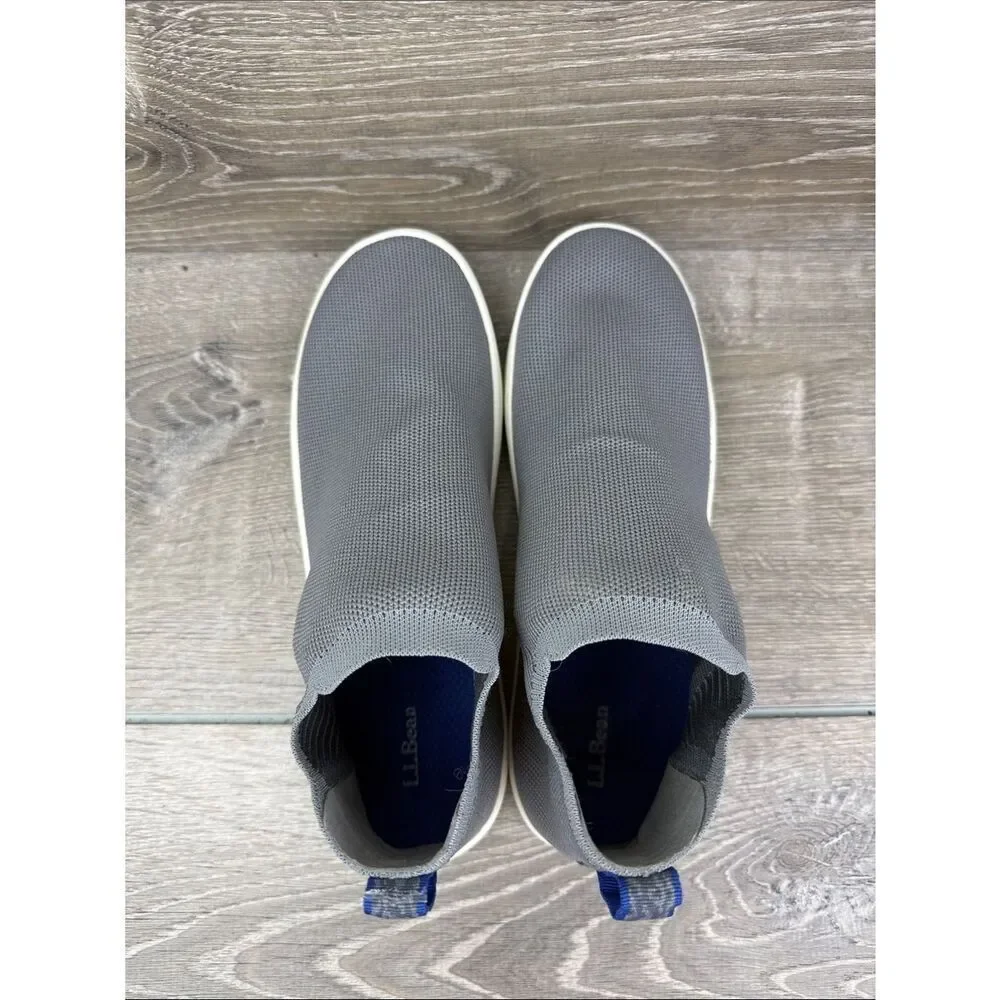 L.L. Bean Eco Bay Knit Women’s Sz 8M Gray Knit Pull On Chelsea Ankle Boots